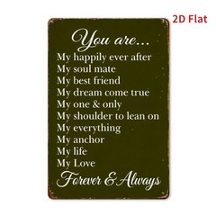 Metal Wall Decor “You Are My Love” 7.87X11.8 Inches