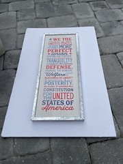 Constitution Preamble United States Of America Metal Framed Wooden Sign USA