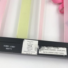 HOBBY LOBBY Girl’s Room Wall Decor Black Frame Pink, Green Ribbons 16” x 10”