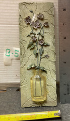 Vtg 1990s Cheri Blum Resin 3D Flowers in Vase 8 in pre owned free shipping