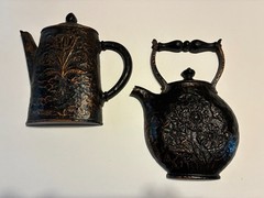 Vintage 1972 Homco Wall Decor Kitchen Copper Teapot- Coffee Pot Set Cottage