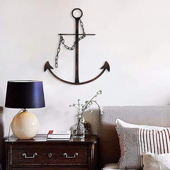 Nautical Anchor Wall Decor, Antique Metal Anchor Art Wall Decor with Chain for B