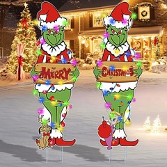 Large Christmas Outdoor Decorations with Metal Stakes for Lawn Garden Decor