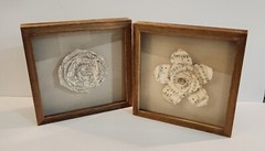 Vintage-Inspired Shadowbox Art | Set of 2 3D Paper Flowers | Ready to Hang 11×11