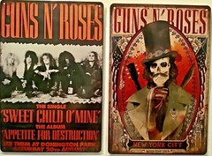 TWO 8×12 TIN SIGNS Guns n Roses Sweet Child skeleton heavy metal rock roll 905