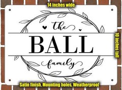 Ball Family Decorative Metal Door or Wall Plaque (Style 1)