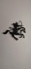 Samurai Metal Wall Art Japanese Archer Bushido Decor Warrior Horseback Sign Gift