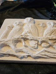 Sand Art Owl Plaque Wall Hanger Table Top