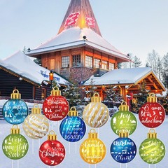 12 Pcs Christmas Nativity Ornaments Outdoor Christmas Ball Yard Signs 12 Inch…