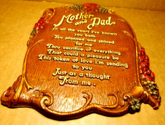 APP~Multi. Products Inc. USA #1472 Mother & Dad All The Years Vtg. Wall Plaque