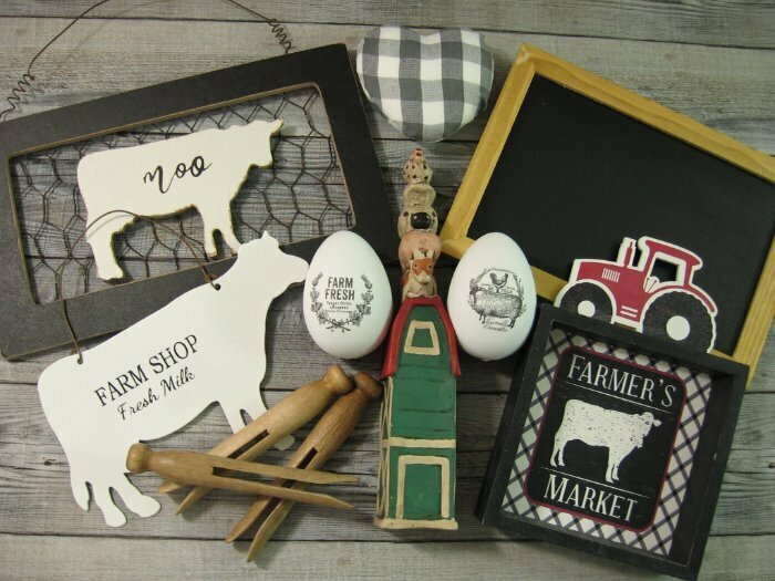 Decorative Farmhouse Lot Cow Sign Plaque Eggs Chalkboard Barn Lot 11 pc