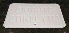 Sturgis city limits embossed motorcycle biker road sign 18×12