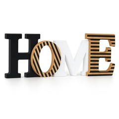 Rustic HOME Wooden Sign Decor | Black & White Farmhouse Freestanding Tabletop…