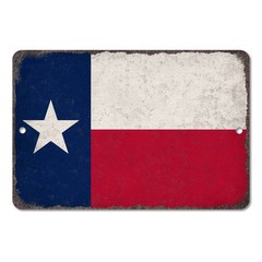 Texas State Flag Distressed Metal Sign Vintage Texas Wall Art Sign Decor