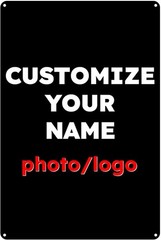 Custom Aluminum plate Sign with Your Own Photo Text Wall Art for Home Wedding