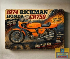 1974 Rickman Honda CR750 Motorcycle Metal Poster 30x20cm Sign