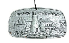 Keepers of the Light Metal Plaque Lighthouse Beach House Nautical Design Ornamen