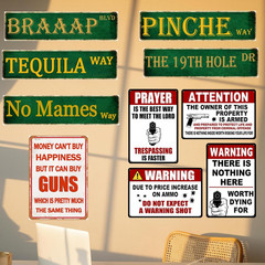 Man Cave Decor Pinche Way Street Tin Sign – Mexican Dad Gifts, Funny Signs, Meta