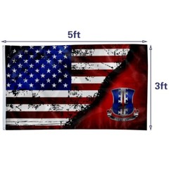 187th Infantry Regiment DUI Stars & stripes Flag 3x5Feet Garden Party Decor
