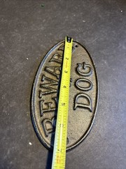 Cast Iron Beware Of The Dog Sign Plaque Rustic Wall Mounted Fence Farmhouse #M18