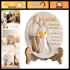 50th Anniversary Wedding Gift – Golden Anniversary Plaque for Couples – Unique K