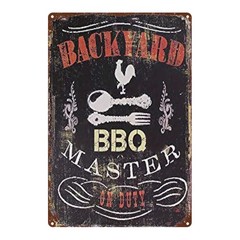 Retro BBQ Metal Sign 8×12 Inches