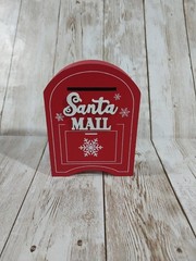 ~New! “Santa Mail” Mailbox Christmas Wood Block Sign Decor Snowflake Holiday Fun