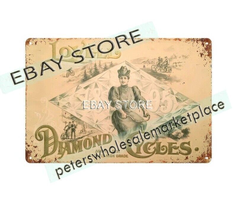 1895 LOVELL DIAMOND CYCLES Bicycles metal tin sign collectible wall art