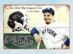 baseball glove big leaguers use tin sign house bedroom design