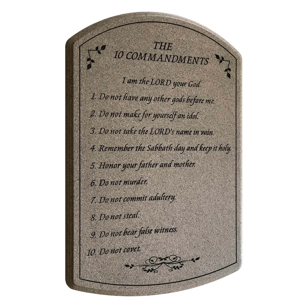 10 Commandments Tablet Plaque – Beige Granite texture finish & Black text