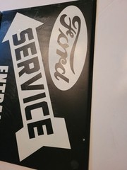 Ford Service Entrance Classic Replica Handmade Scrap Metal Art Sign 11×16 Decor