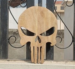Punisher Skull Wooden Plaque Wall Art Home Gaming Room Décor Birthday Gifts Idea