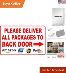 Custom Metal Package Delivery Sign 12x16in: Clear Message for Delivery Drivers