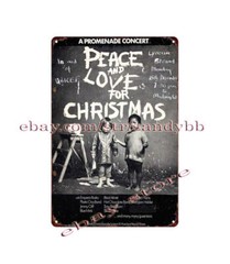 1969 Peace Love for Christmas metal tin sign