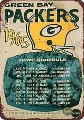 1965 Green Bay Packers Home Schedule Vintage Reproduction Metal Sign 8 x 12