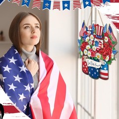 Memorial Day & 4th of July Wooden Welcome Sign – Rustic Outdoor Decor