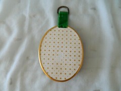 FIORI VERI Wall Dome Shape Glass Plaque With Dried Flowers Green Gold Vintage