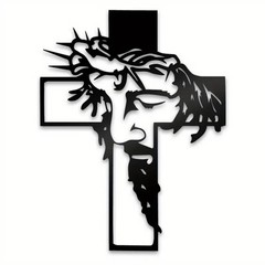 Black Jesus Wall Cross Decor Metal Crucifix Wall Hanging Wall Sculpture for L…