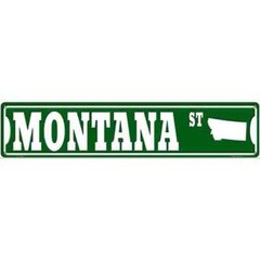Montana St Silhouette 3″x12″ metal street sign plaque Home Door Garage Wall