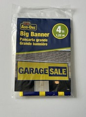 Hy-Ko Garage Sale Banner 4’ x 18” Yellow Blue Yard Sale Sign NEW IN BAG 48”x 18”