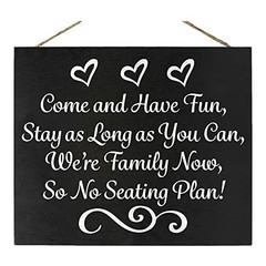 JennyGems Wedding Signs, Place Cards, Wedding Reception, No Seating Plan (Black)