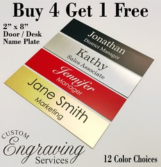 NAME PLATE FOR OFFICE DESK OR DOOR (2″X8″) SIGN PLAQUE PERSONALIZATION ENGRAVED