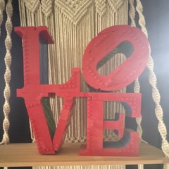 Red Lego LOVE Letters Freestanding Decorative Sign, Love & Hearts Theme
