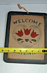 Welcome Friends Painted Slate Sign Primitive Farmhouse Decor