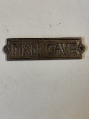 Cast Iron Rustic “Man Cave” Sign 8-1/4” x 2-1/4” x 1/4” Plaque