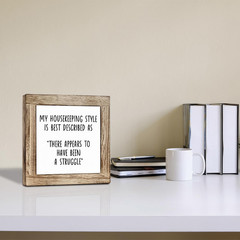 Funny Wood Sign, Wooden Box Sign Plaque, Freestanding Desk Sign, Farmhouse Home