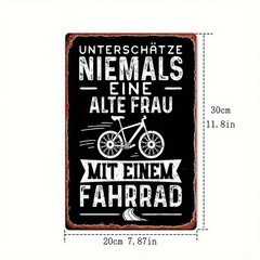 Metal Sign Never Underestimate 8X12 Inch Bathroom Decor