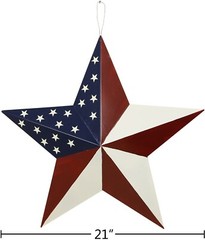 American Barn Star Metal Patriotic Old Glory USA Flag Barn Star Wall Decoration