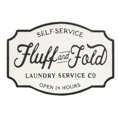 New LAUNDRY SERVICE FLUFF & FOLD Metal SIGN 18″W x 12.5″ H