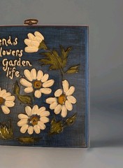 Friends Are Flowers In The Garden of Life 1970s Wood Wall Plaque Mid-Century MCM